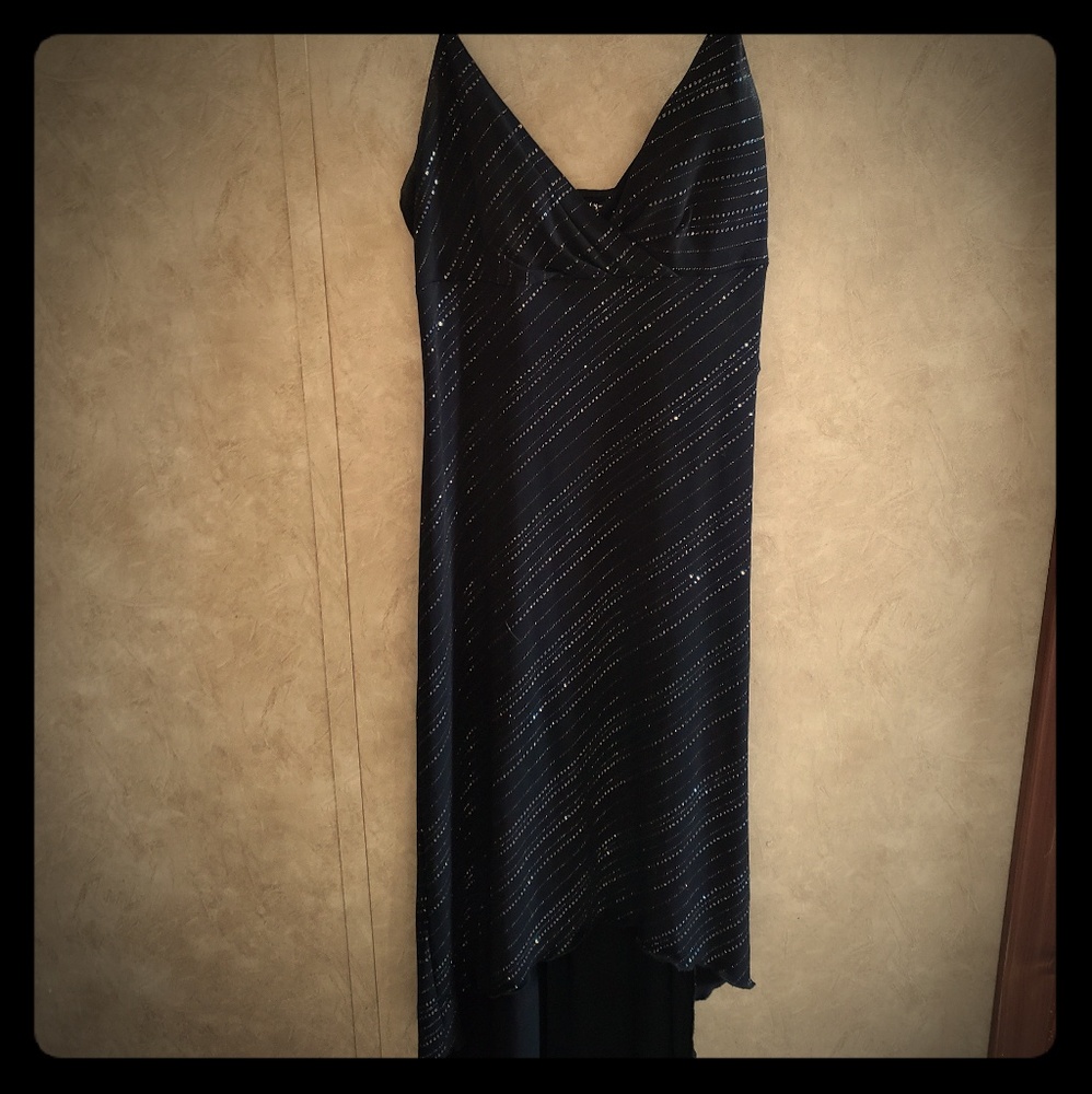 Navy blue and Silver Glitter Dress